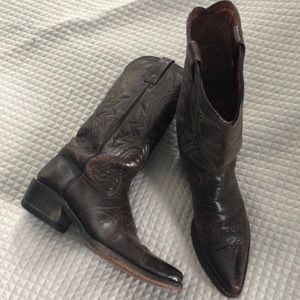 Brown Leather Cowboy Boots Size 9